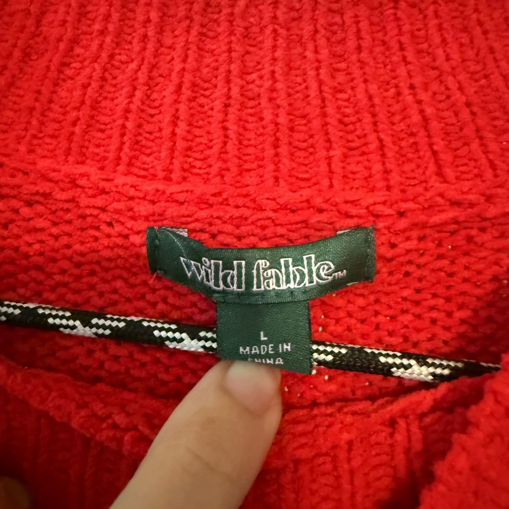 Wild Fable Vibrant Red Turtleneck Sweater - Picture 3 of 5